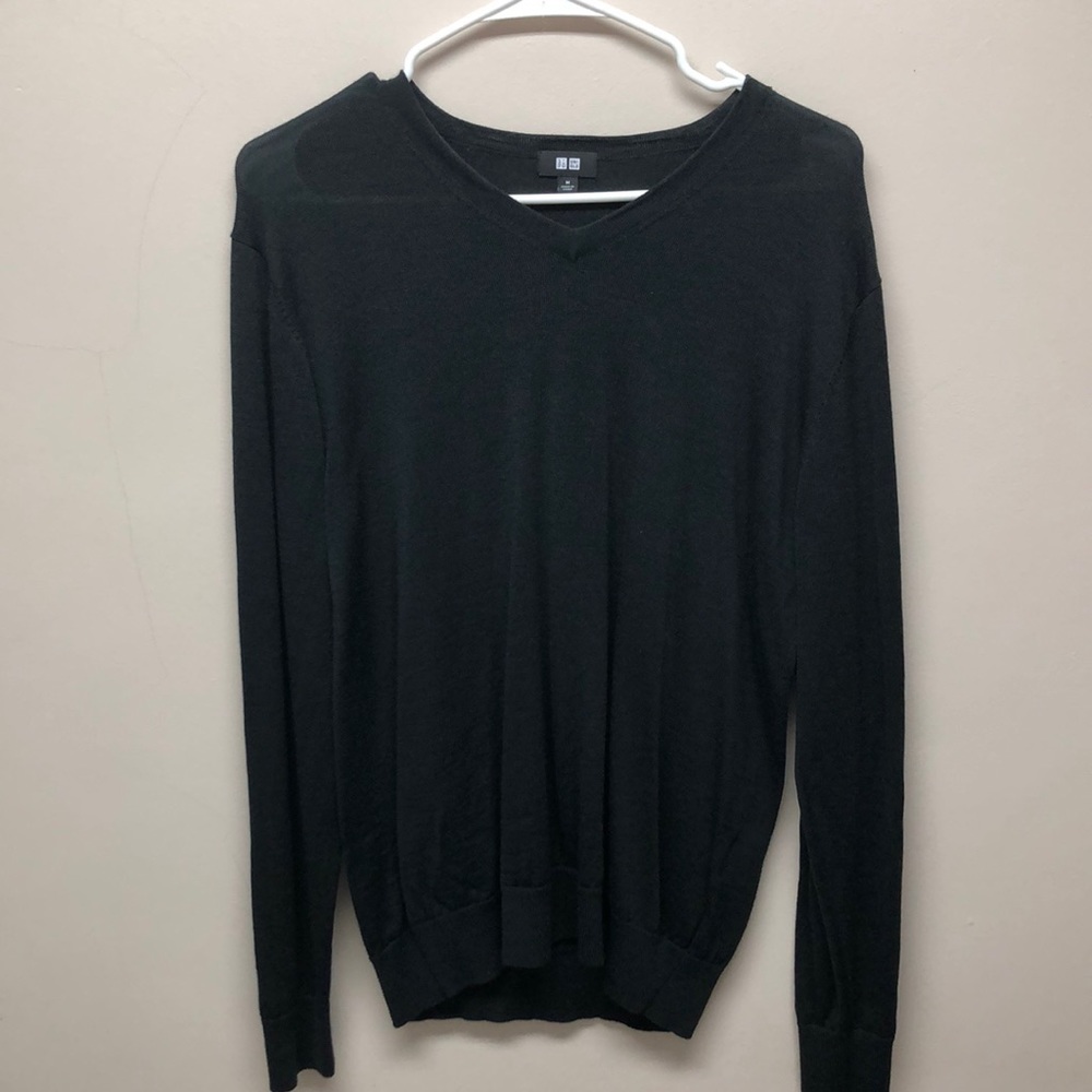 Uniqlo V Neck Sweater Dark Forest Green